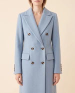 Rhea Long Coat for Women - Tailored Double-Breasted Longline