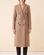 Rhea Long Coat for Women - Tailored Double-Breasted Longline