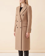 Rhea Long Coat for Women - Tailored Double-Breasted Longline