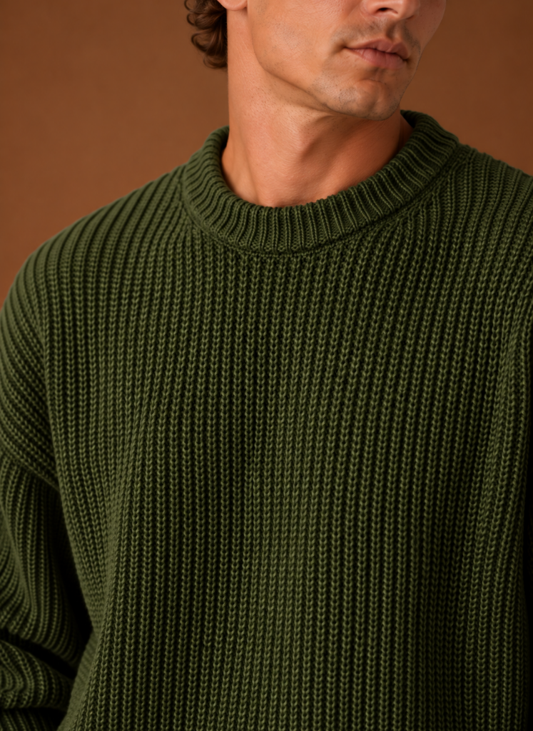 Men's Chunky Knit Crewneck Sweater | Areleon