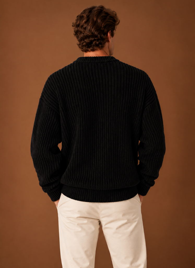 Men's Chunky Knit Crewneck Sweater | Areleon