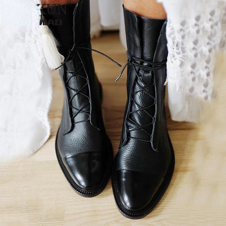 Doris Pointed-Toe Block Heel Boots