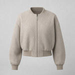 Bexley Fleece Bomber Jacket in grey, product shot