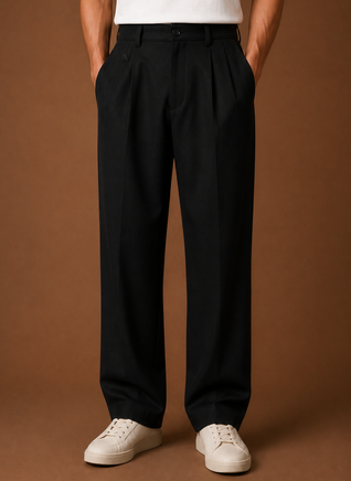 Men's Wide Leg Pleated Pants | Areleon