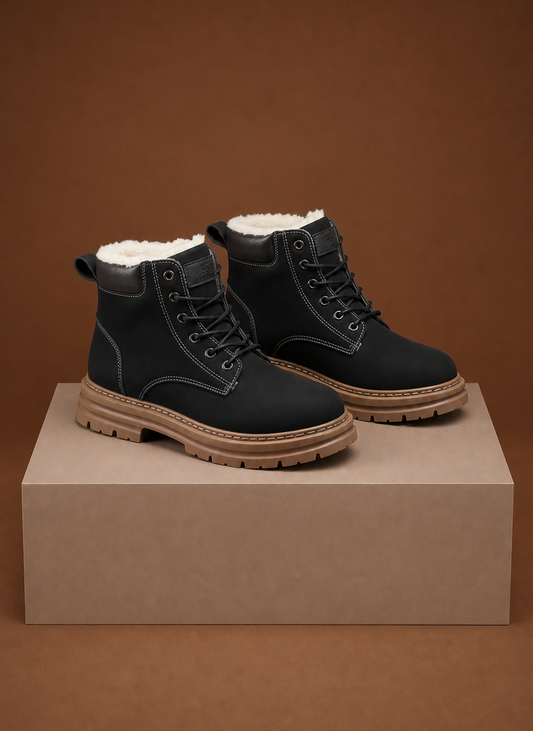 Men's Fur Lined Lace Up Winter Boots | Areleon