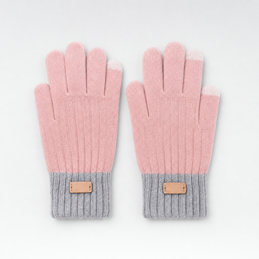 Colby Knit Touchscreen Gloves in blush pink, product shot