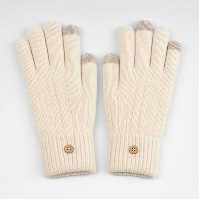 Colby Knit Touchscreen Gloves in cream, product shot