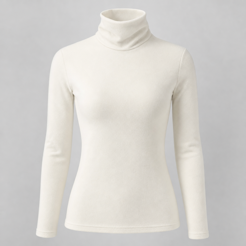 Cranbourne Funnel Neck Thermal Top in white, product shot