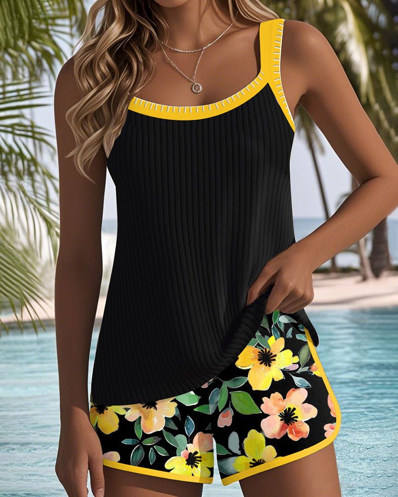 Amelie Tummy Control Floral Tankini Set