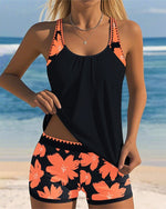 Hannah Floral Racerback Tummy-Control Tankini Set