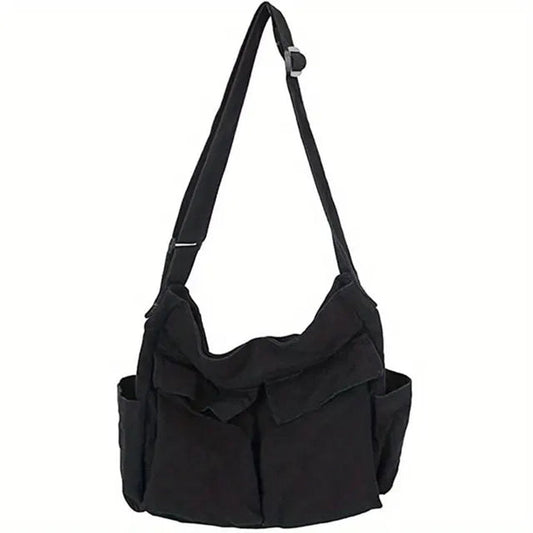 Marie Vintage Canvas Tote Bag with Side Pockets