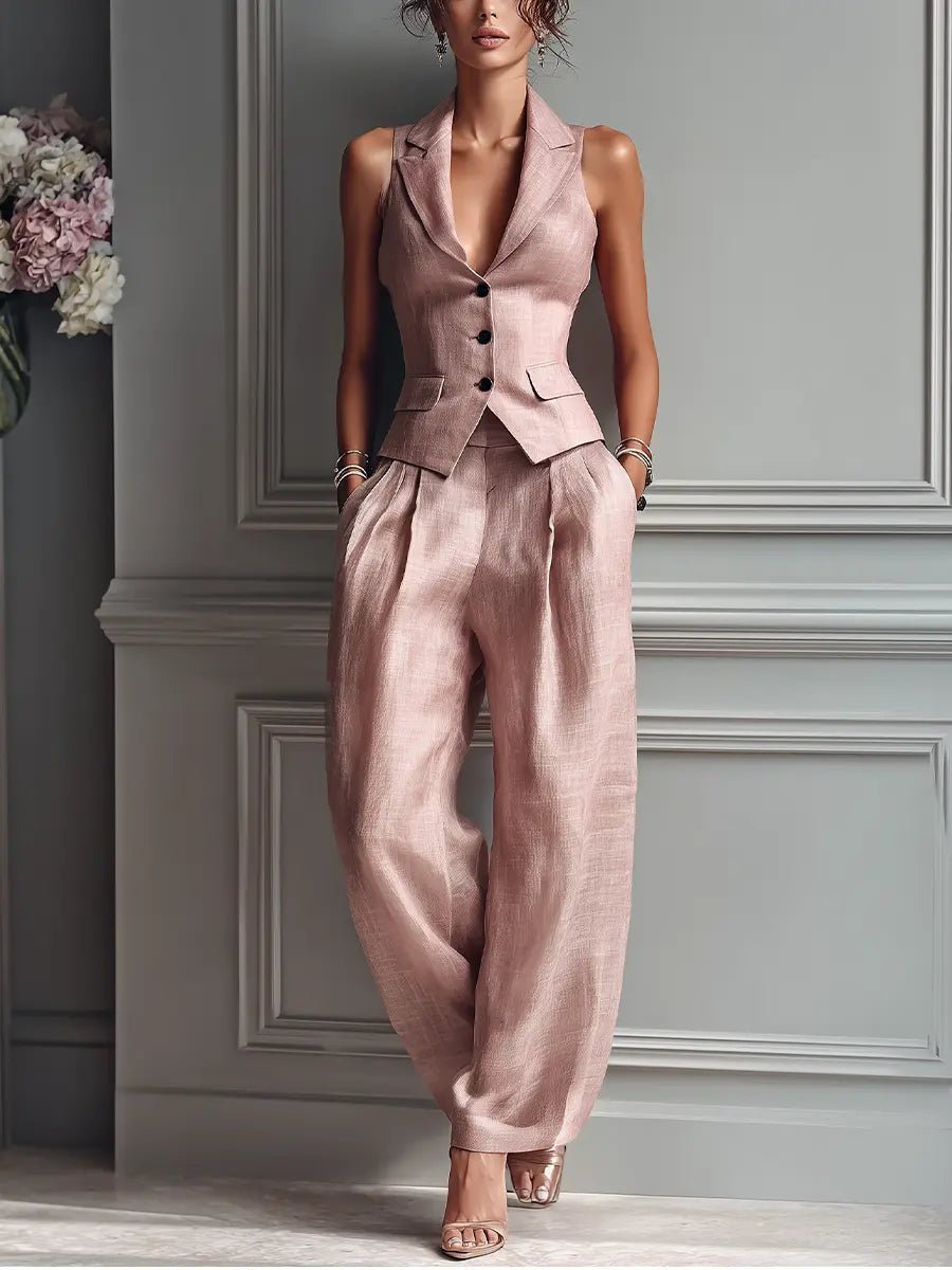 Frieda Wide-Leg Vest and Trouser Set