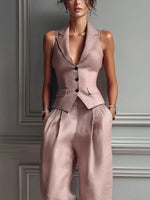 Frieda Wide-Leg Vest and Trouser Set