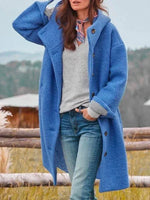Hannah Hooded Fleece Coat with Button Placket