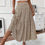 Marlene High-Waisted Floral Flare Midi Skirt