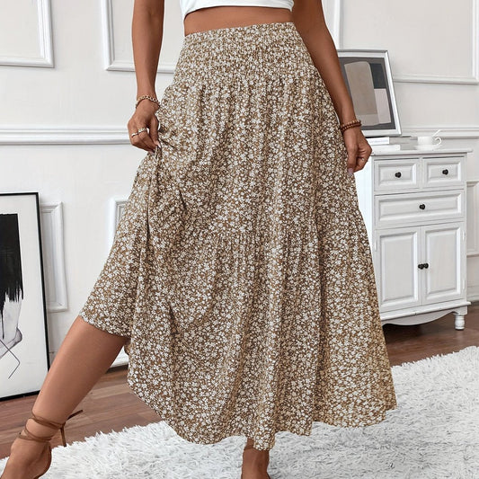 Marlene High-Waisted Floral Flare Midi Skirt