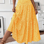 Marlene High-Waisted Floral Flare Midi Skirt