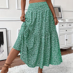 Marlene High-Waisted Floral Flare Midi Skirt
