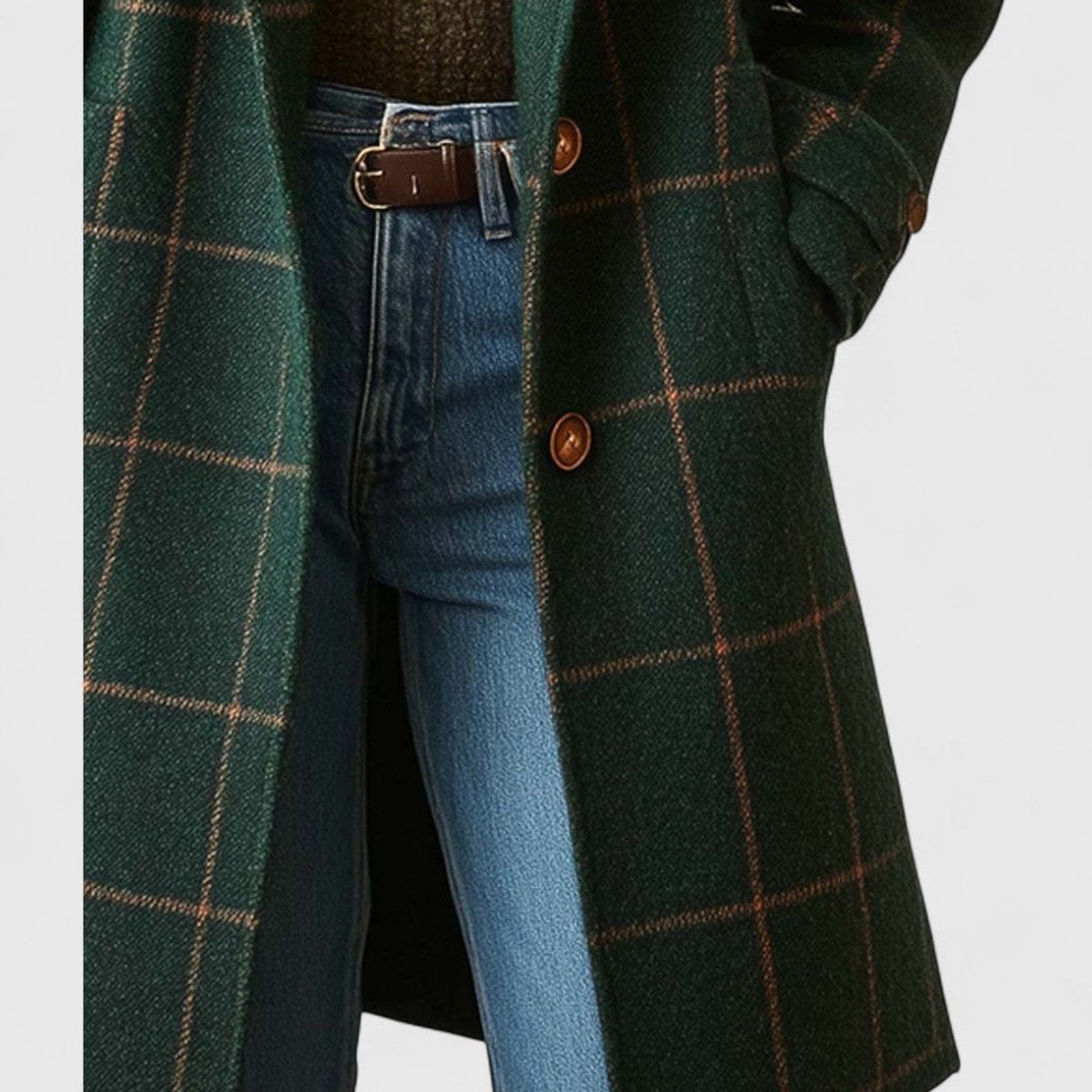 Emilia Plaid Wool Coat