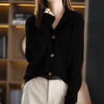 Charlotte Cashmere-Blend Button-Front Cardigan