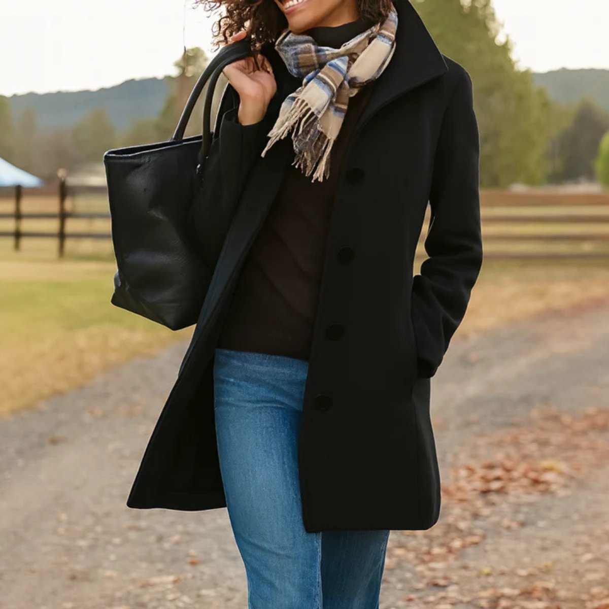 Charlotte Classic Mid-Length Button Coat