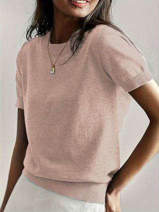 Nora Short Sleeve Crewneck Knit Top