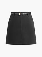 Elfriede Belted Zip-Back Mini Skirt