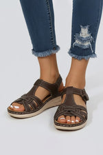 Charlotte Braided Open-Toe Sandals with Ankle Strap