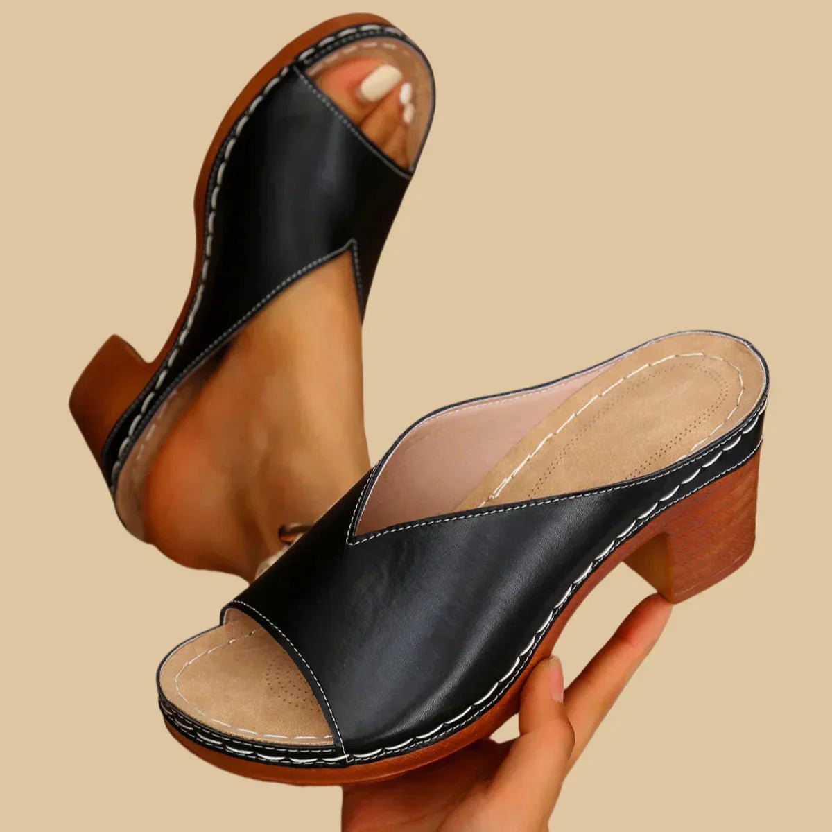 Sophie Orthopedic Block Heel Mules