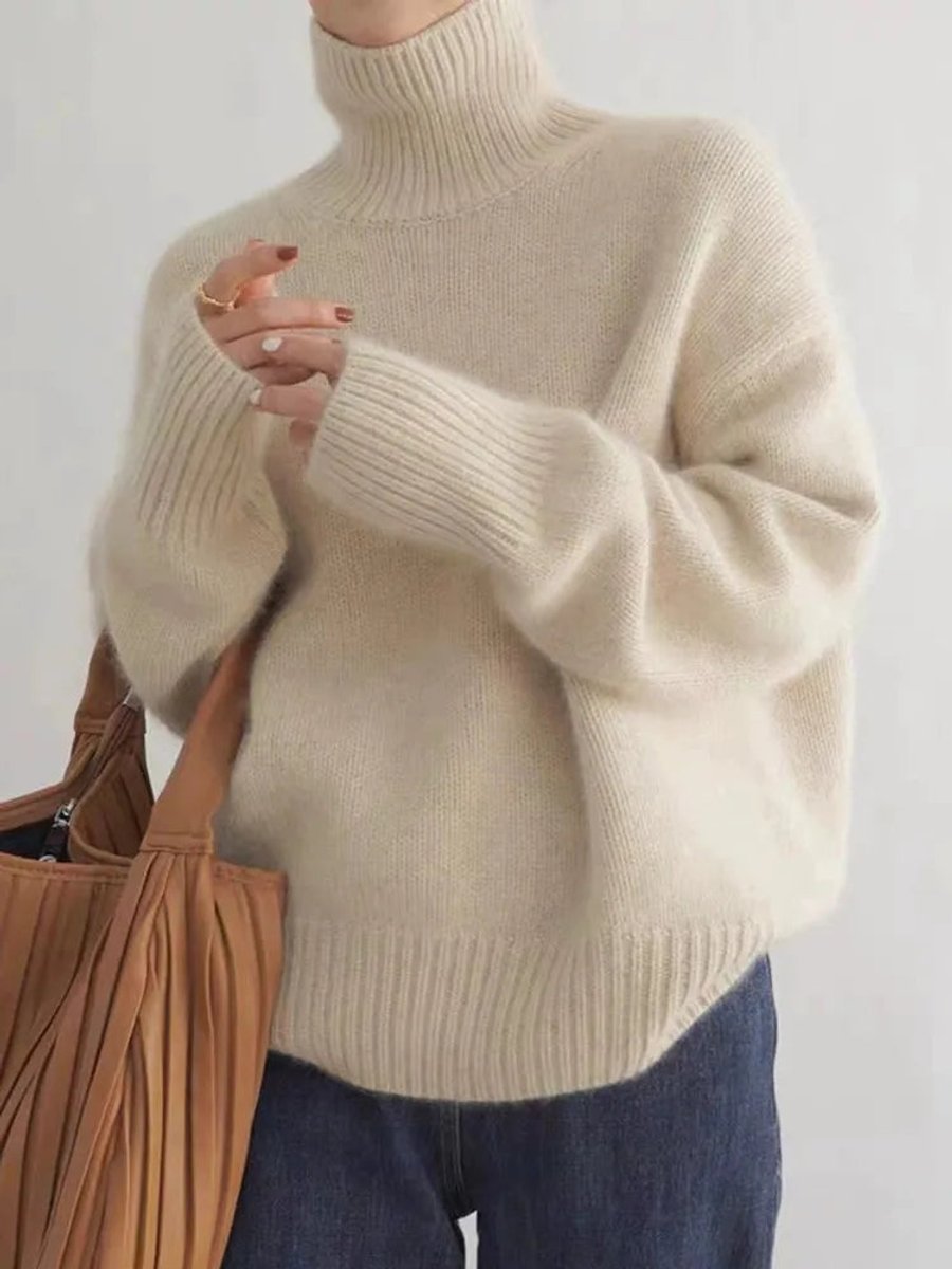 Clara Oversized Wool-Blend Turtleneck Sweater