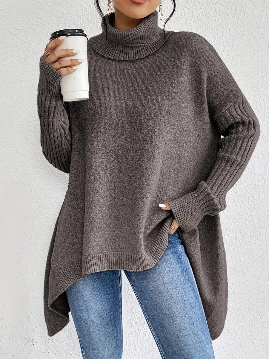 Greta Oversized Ribbed Turtleneck Sweater