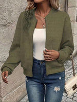 Annika Textured Zip-Up Bomber Jacket