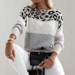 Sophie Leopard Colorblock Knit Sweater