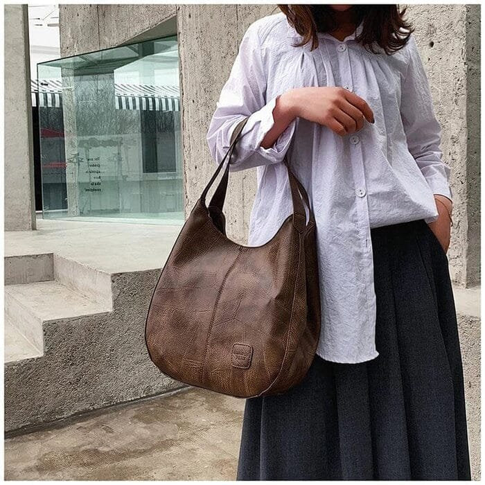 Lena Vintage Leather Hobo Bag