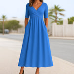Katharina Short-Sleeve V-Neck Wrap Dress