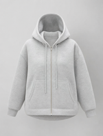 Denby Hooded Zip Jacket in light grey, product shot