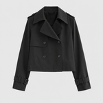 Dorney Vintage Cropped Trench in black, product shot