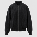 Fairholme Suede-Look Padded Bomber in black, product shot