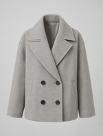 Frampton Double-Breasted Peacoat in light grey