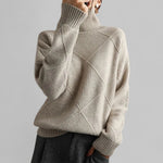 Barbara Oversized Patterned Turtleneck Sweater