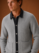 Men's Knit Cardigan  - Button Front Denim Sweater | Areleon