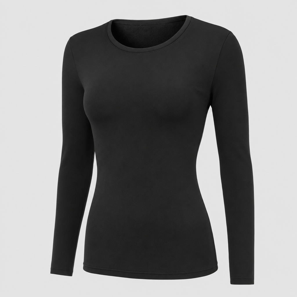 Halstead Fleece-Lined Thermal Top in black, product shot
