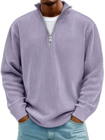 Fabian Ribbed Half-Zip Mock Neck Pullover