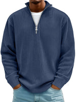 Fabian Ribbed Half-Zip Mock Neck Pullover