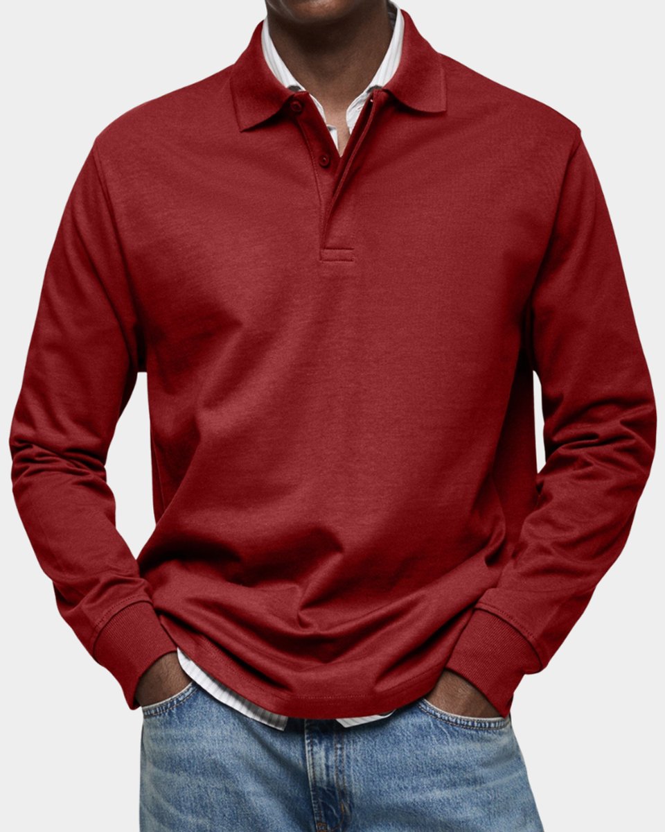 Niklas Classic-Fit Long-Sleeve Polo Shirt