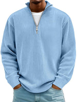Simon Ribbed Quarter-Zip Mock Neck Sweater
