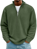 Simon Ribbed Quarter-Zip Mock Neck Sweater