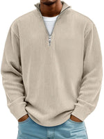 Simon Ribbed Quarter-Zip Mock Neck Sweater