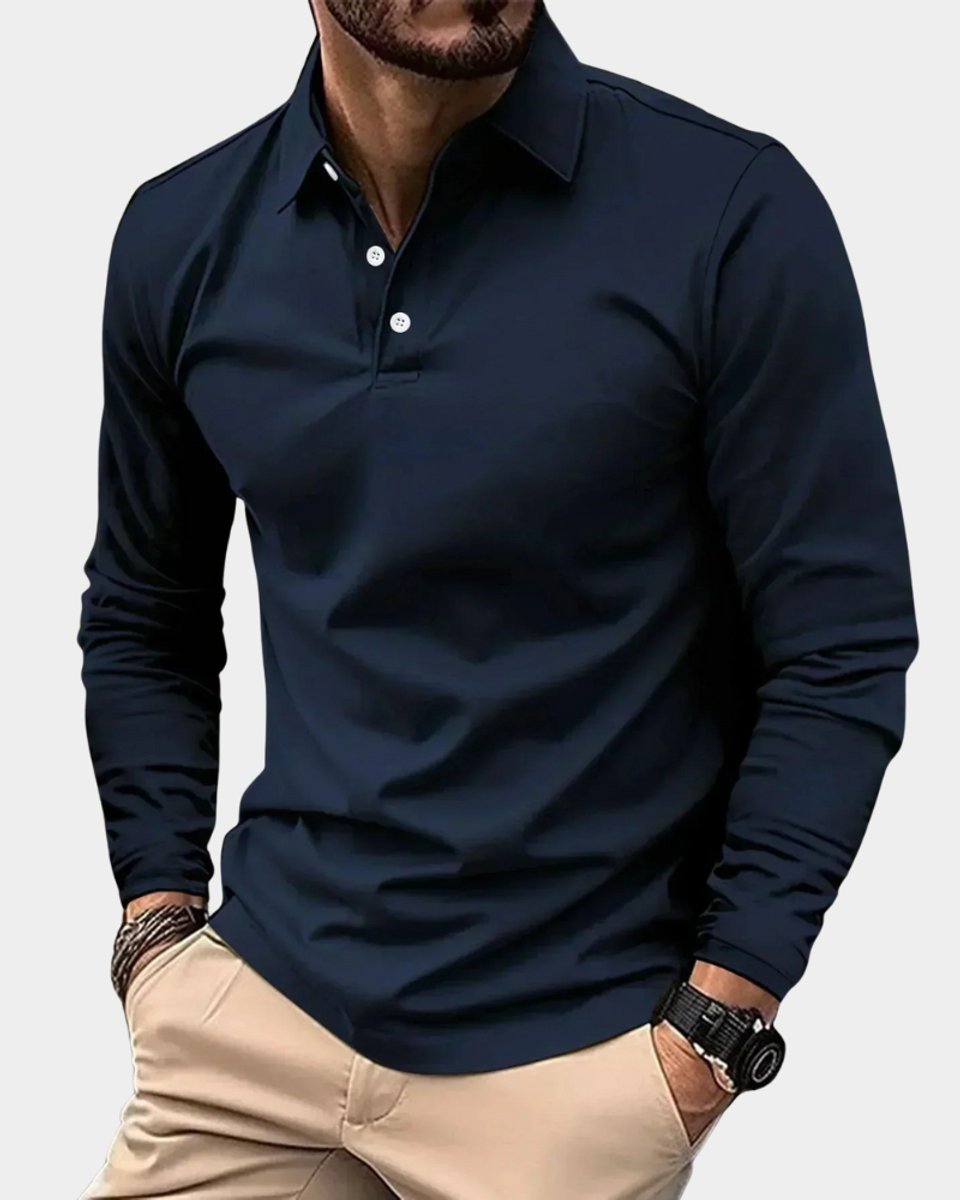 Dominik Slim-Fit Long-Sleeve Polo Shirt