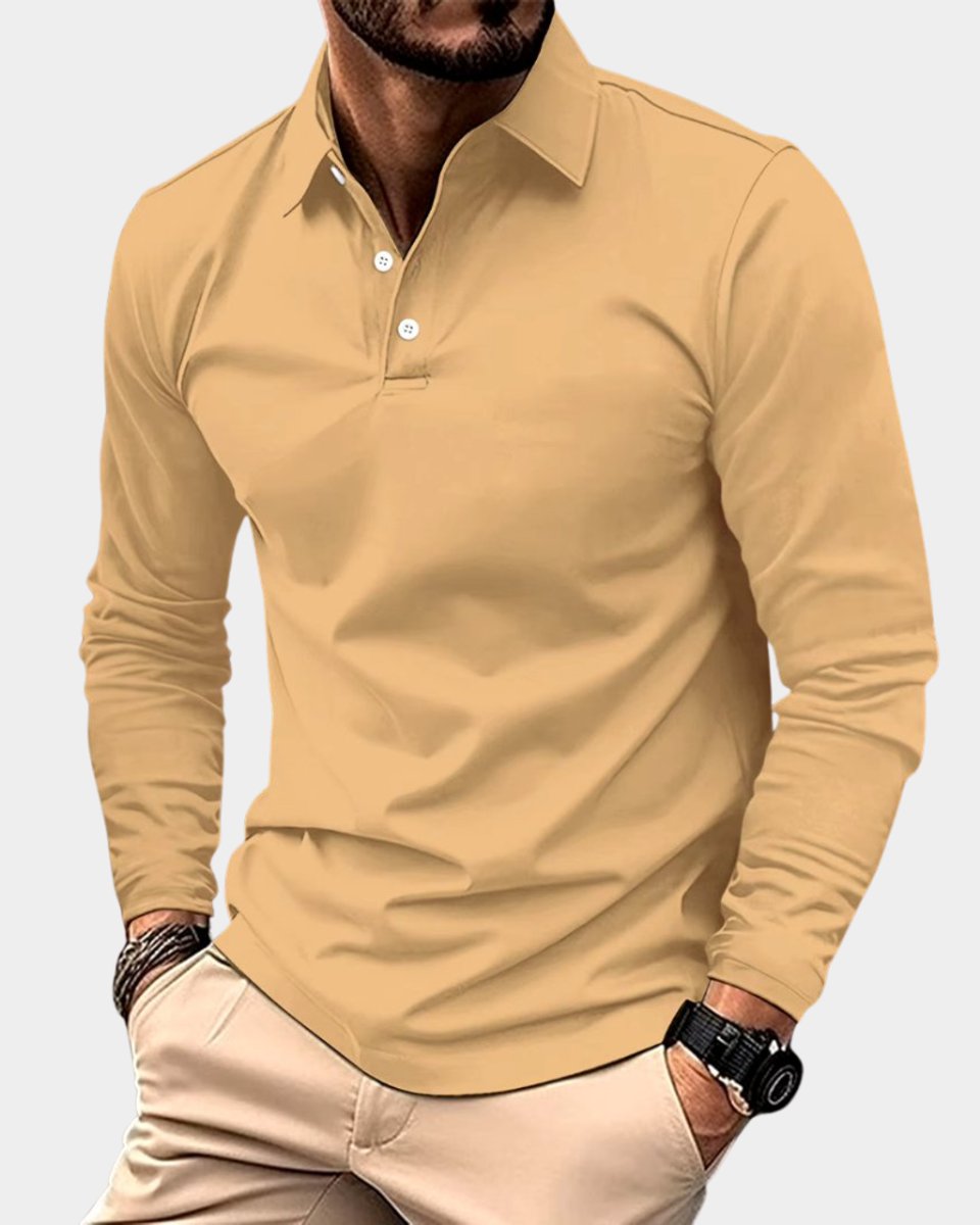 Dominik Slim-Fit Long-Sleeve Polo Shirt